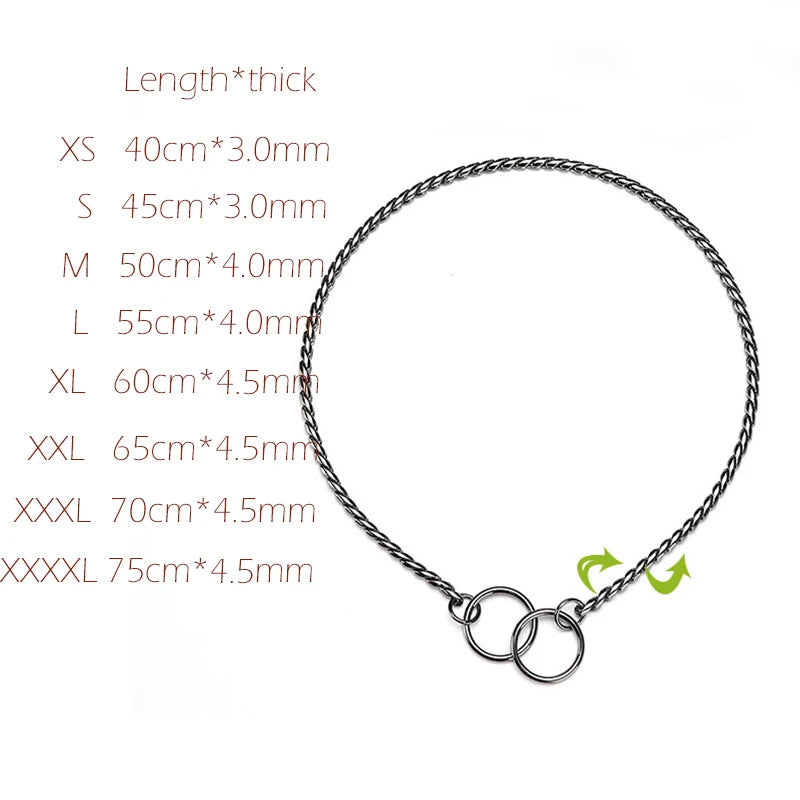 Stainless Steel Dog Collar P Chain Plated Traction Leads Pet Collars Necklace for Small Large Dogs No Choke Collars Pet Supplies
