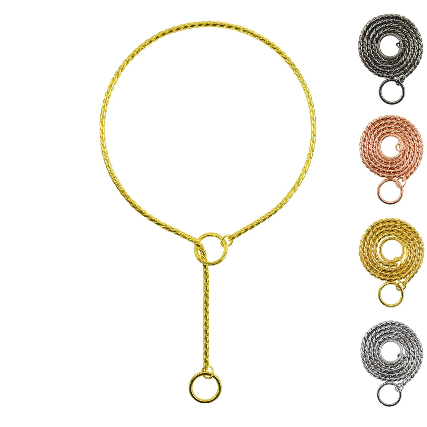 Stainless Steel Dog Collar P Chain Plated Traction Leads Pet Collars Necklace for Small Large Dogs No Choke Collars Pet Supplies