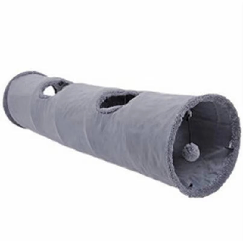 Collapsible Cat Tunnel Kitten Play Tube for Large Cats Dogs Bunnies with Ball Fun Cat Toys 2 Suede Peep Hole Pet Toys WF