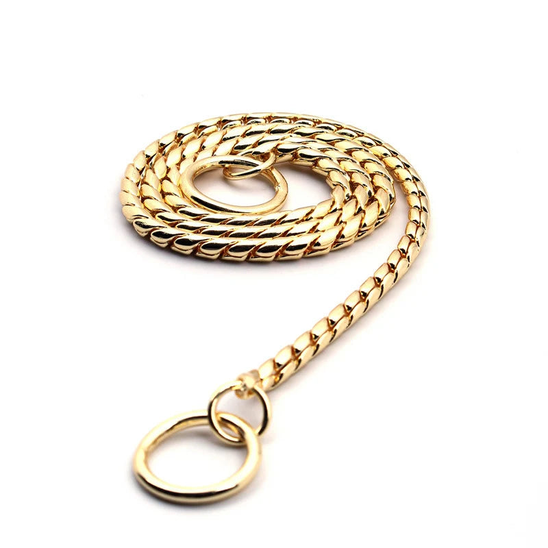 Stainless Steel Dog Collar P Chain Plated Traction Leads Pet Collars Necklace for Small Large Dogs No Choke Collars Pet Supplies