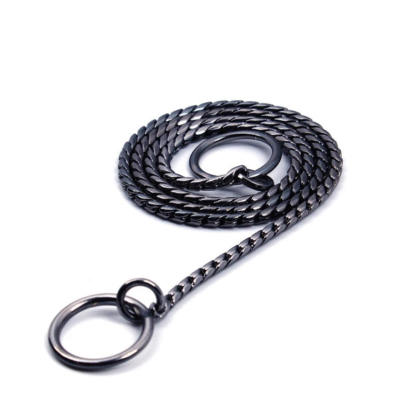 Stainless Steel Dog Collar P Chain Plated Traction Leads Pet Collars Necklace for Small Large Dogs No Choke Collars Pet Supplies