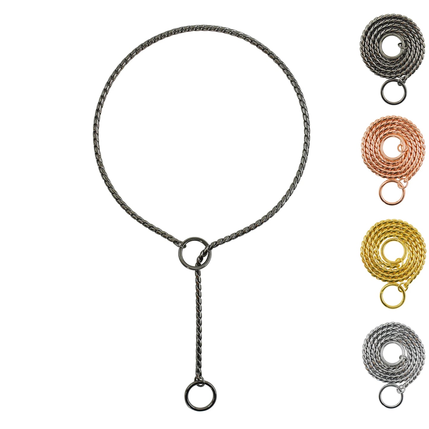 Stainless Steel Dog Collar P Chain Plated Traction Leads Pet Collars Necklace for Small Large Dogs No Choke Collars Pet Supplies