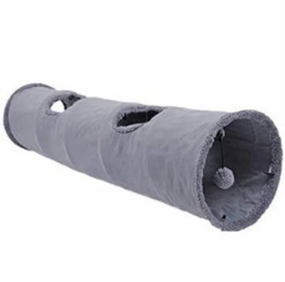 Collapsible Cat Tunnel Kitten Play Tube for Large Cats Dogs Bunnies with Ball Fun Cat Toys 2 Suede Peep Hole Pet Toys WF
