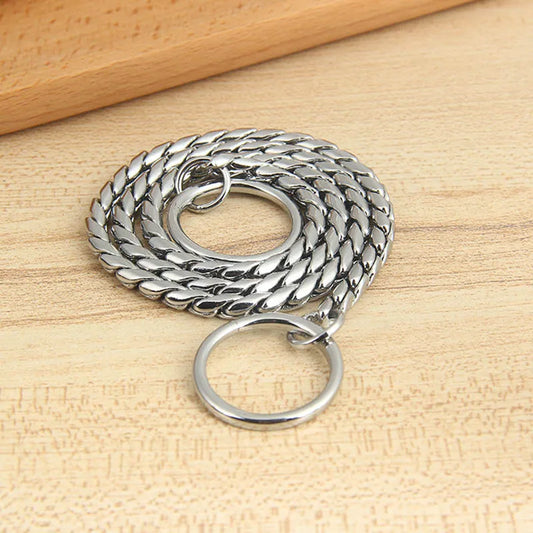 Stainless Steel Dog Collar P Chain Plated Traction Leads Pet Collars Necklace for Small Large Dogs No Choke Collars Pet Supplies