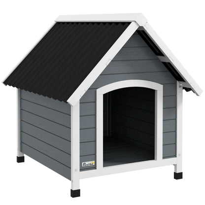 Outdoor Dog Kennel Wooden Dog House w/ Removable Floor, Anti-Corrosion Wood, for Medium Dogs, 75W x 88D x 82Hcm | PawHut-0