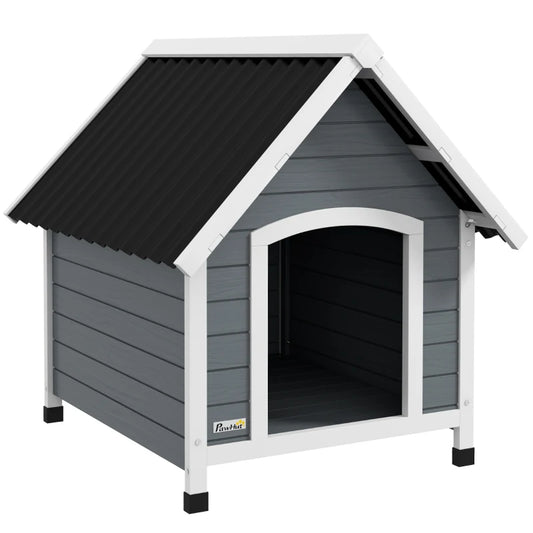 Outdoor Dog Kennel Wooden Dog House w/ Removable Floor, Anti-Corrosion Wood, for Medium Dogs, 75W x 88D x 82Hcm | PawHut-0