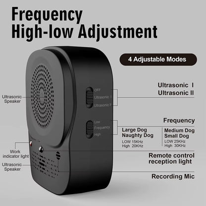 Ultrasonic Dog Barking Stop Device 4 Level Stop Barking Training Device 49FT Dog Deterrent for Small Medium Large Dogs