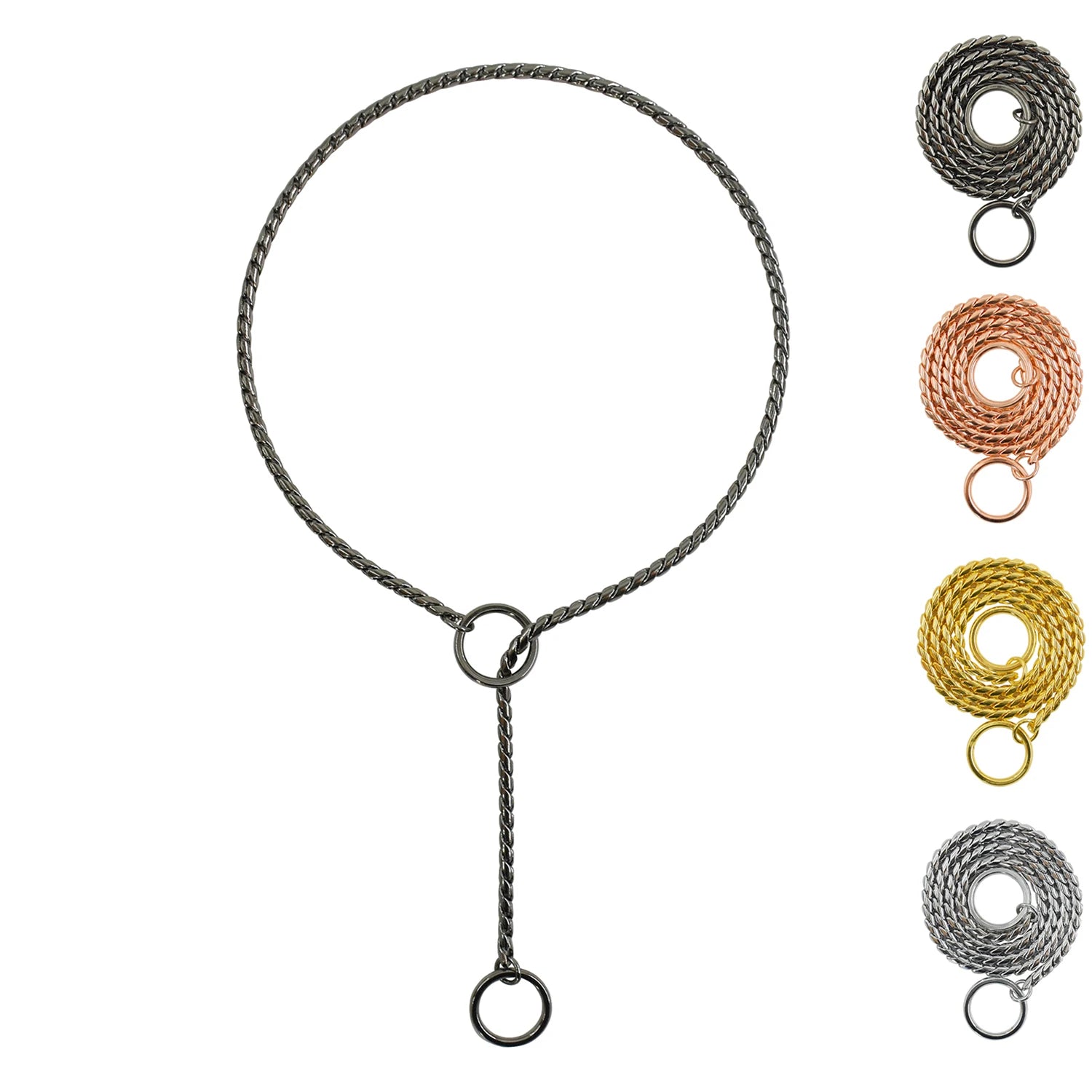 Stainless Steel Dog Collar P Chain Plated Traction Leads Pet Collars Necklace for Small Large Dogs No Choke Collars Pet Supplies