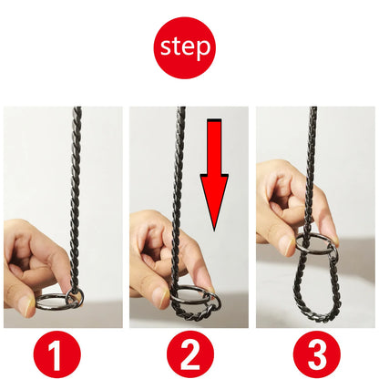 Stainless Steel Dog Collar P Chain Plated Traction Leads Pet Collars Necklace for Small Large Dogs No Choke Collars Pet Supplies