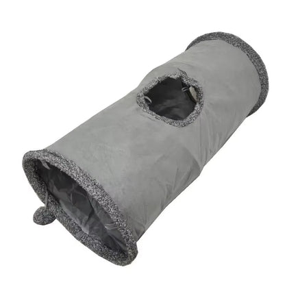 Collapsible Cat Tunnel Kitten Play Tube for Large Cats Dogs Bunnies with Ball Fun Cat Toys 2 Suede Peep Hole Pet Toys WF